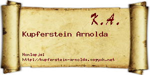 Kupferstein Arnolda névjegykártya